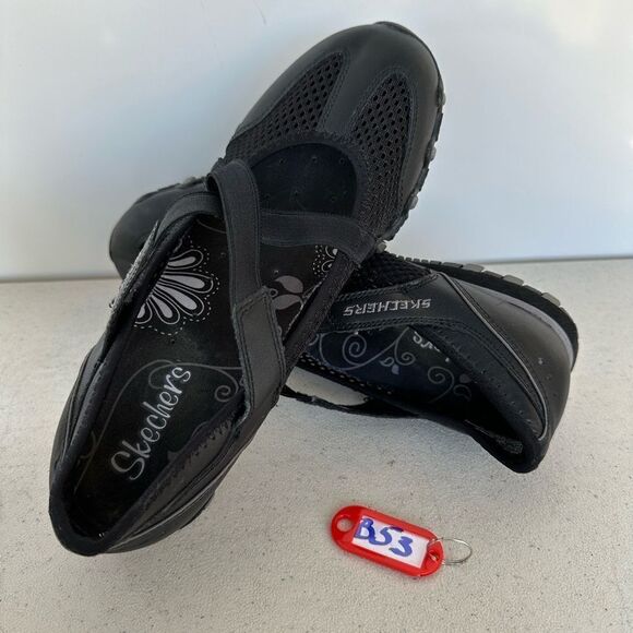 SKECHERS WOMEN'S black MOCCASINS/SHOES SIZE 7 EXCELLENT CONDITION - Picture 1 of 8